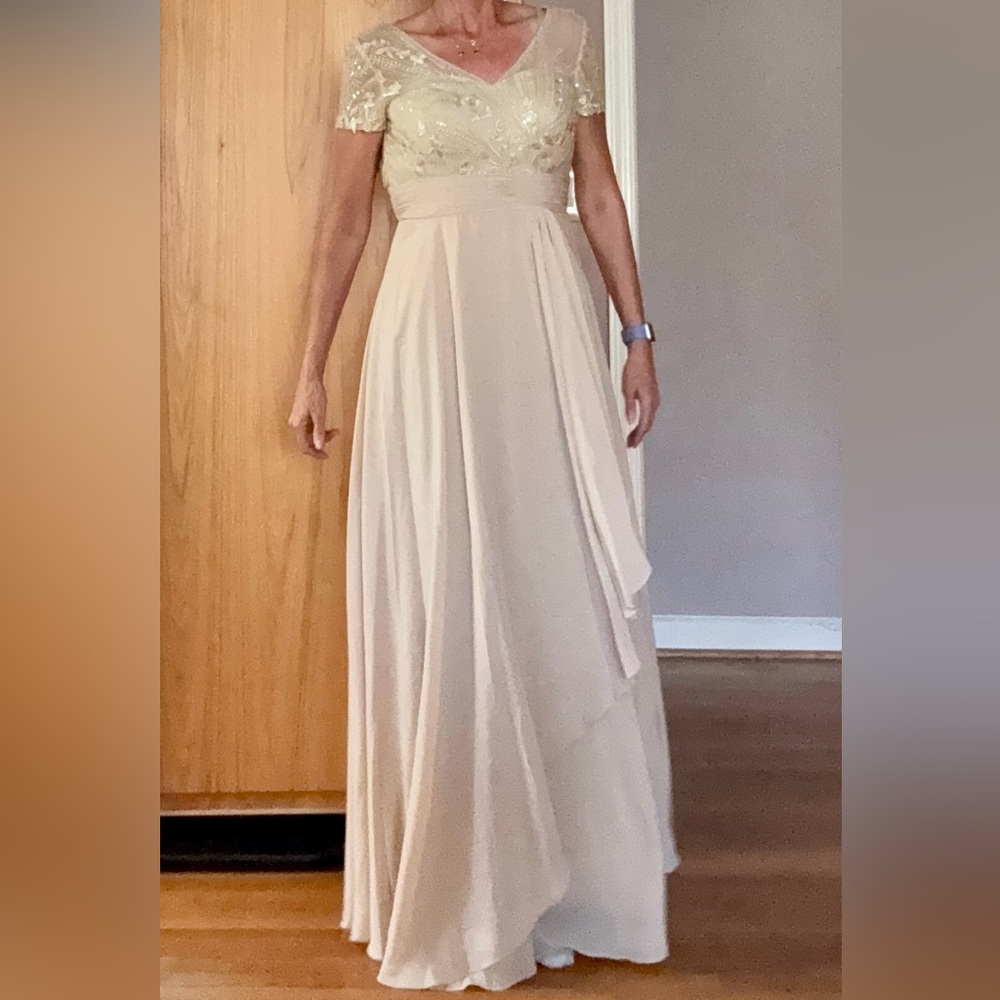 JJs House Cream Embellished Bodice Maxi Dress